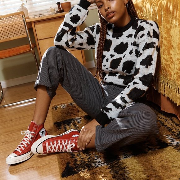 Brixton Cow Print 'One Way Sweater' - Picture 1 of 10
